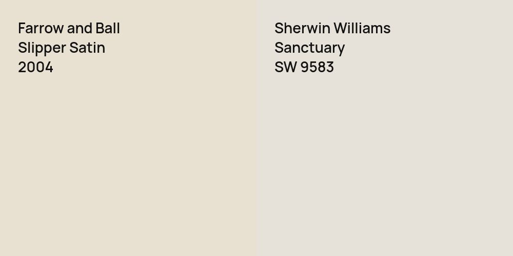 Farrow and Ball Slipper Satin vs. Sherwin Williams Sanctuary