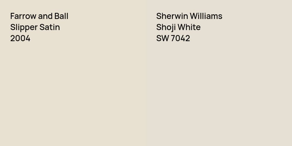 Farrow and Ball Slipper Satin vs. Sherwin Williams Shoji White