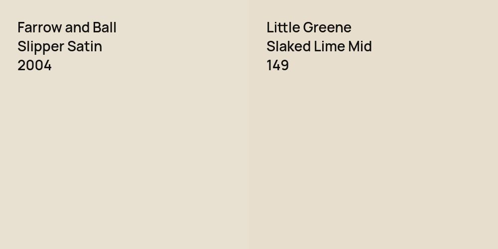 Farrow and Ball Slipper Satin vs. Little Greene Slaked Lime Mid