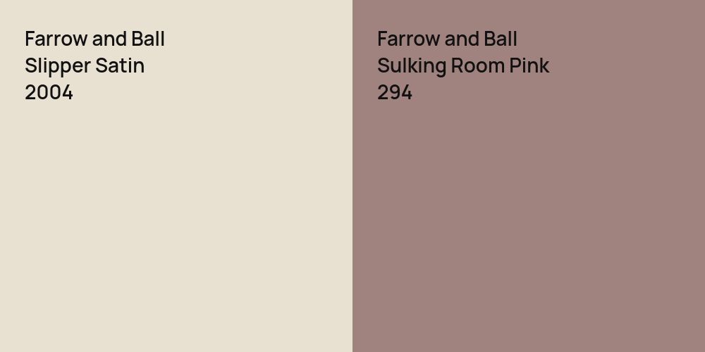 Farrow and Ball Slipper Satin vs. Farrow and Ball Sulking Room Pink