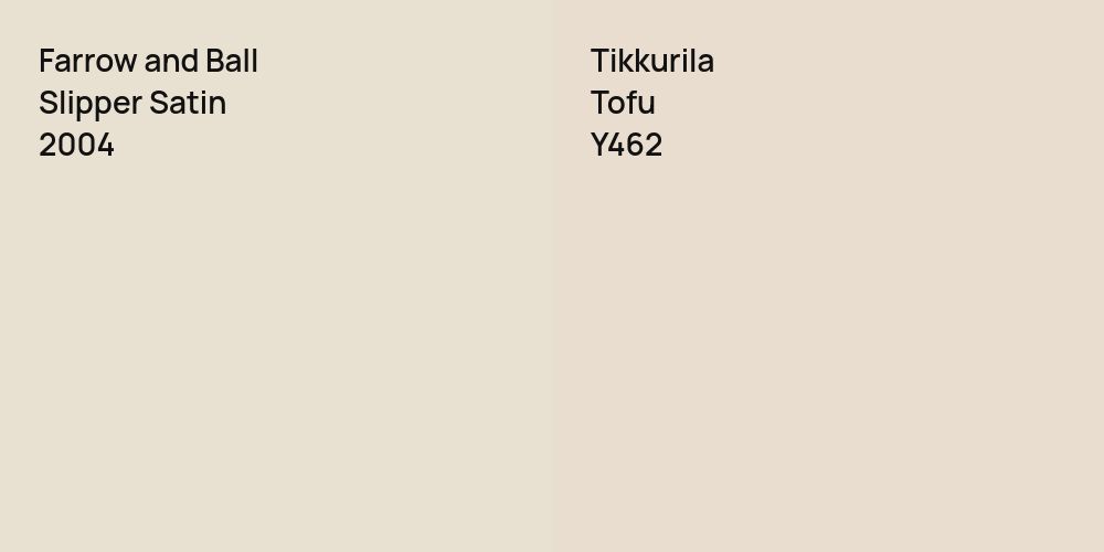 Farrow and Ball Slipper Satin vs. Tikkurila Tofu