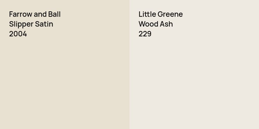 Farrow and Ball Slipper Satin vs. Little Greene Wood Ash