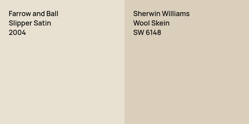 Farrow and Ball Slipper Satin vs. Sherwin Williams Wool Skein