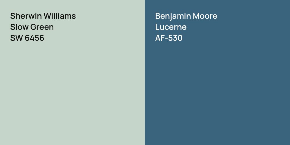 Sherwin Williams Slow Green vs. Benjamin Moore Lucerne