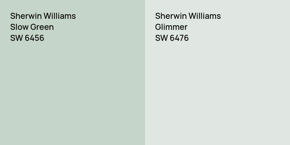 Sherwin Williams Slow Green vs. Sherwin Williams Glimmer