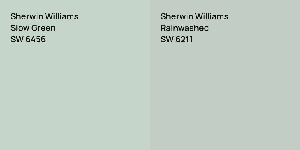 Sherwin Williams Slow Green vs. Sherwin Williams Rainwashed