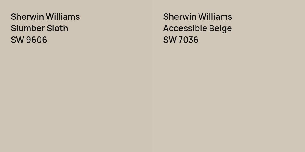 Sherwin Williams Slumber Sloth vs. Sherwin Williams Accessible Beige