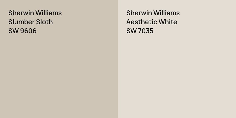 Sherwin Williams Slumber Sloth vs. Sherwin Williams Aesthetic White