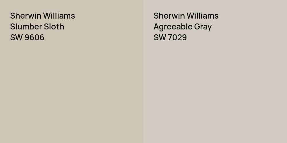 Sherwin Williams Slumber Sloth vs. Sherwin Williams Agreeable Gray