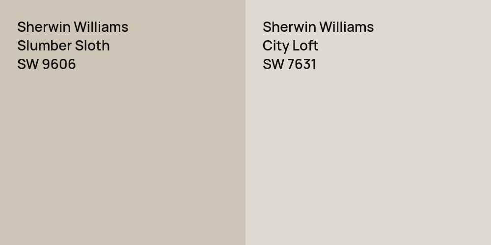 Sherwin Williams Slumber Sloth vs. Sherwin Williams City Loft