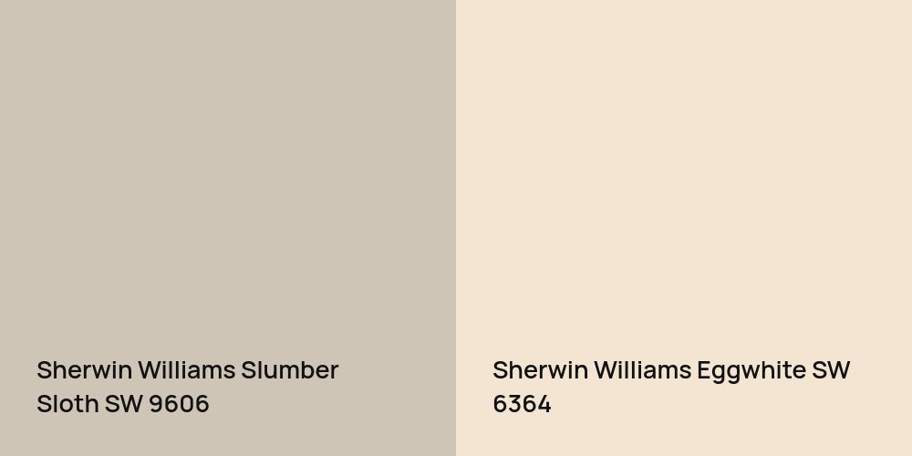 Sherwin Williams Slumber Sloth vs. Sherwin Williams Eggwhite