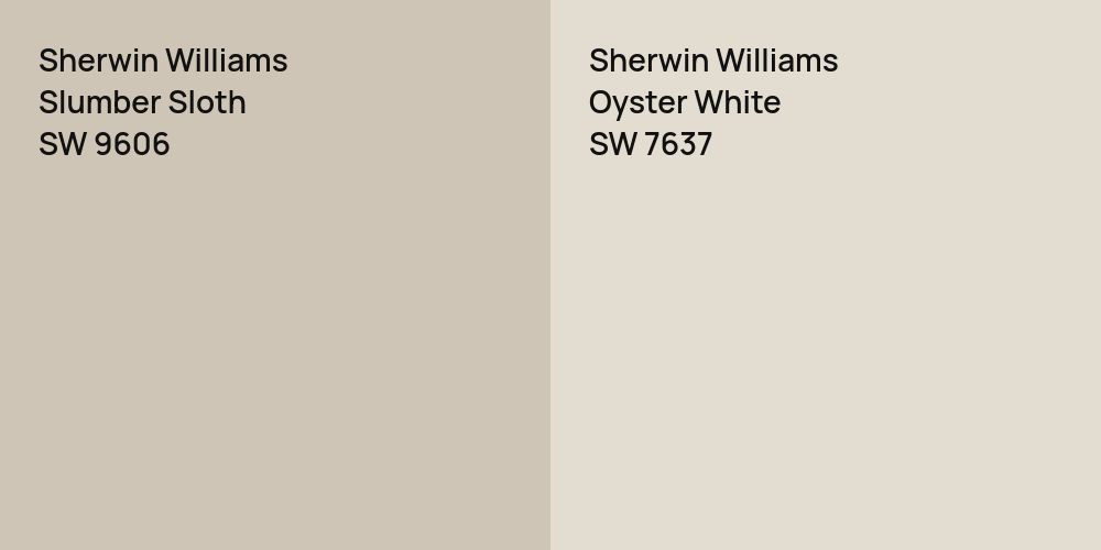 Sherwin Williams Slumber Sloth vs. Sherwin Williams Oyster White