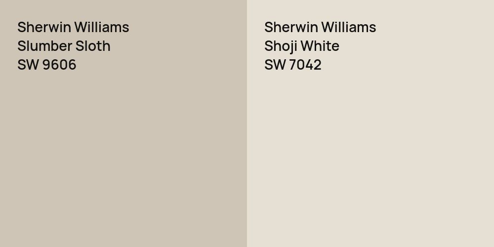 Sherwin Williams Slumber Sloth vs. Sherwin Williams Shoji White