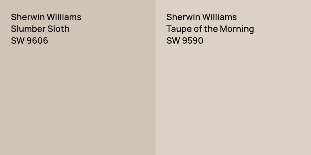 Sherwin Williams Slumber Sloth vs. Sherwin Williams Taupe of the Morning