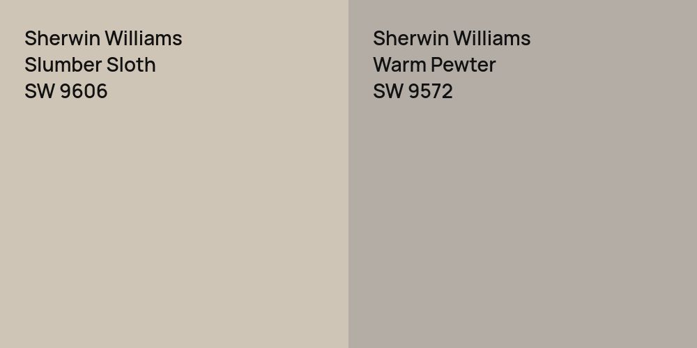 Sherwin Williams Slumber Sloth vs. Sherwin Williams Warm Pewter