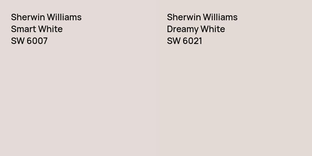 Sherwin Williams Smart White vs. Sherwin Williams Dreamy White