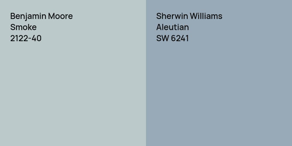 Benjamin Moore Smoke vs. Sherwin Williams Aleutian