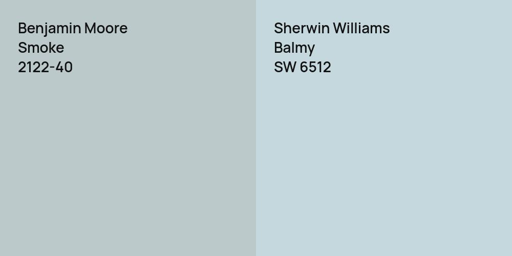 Benjamin Moore Smoke vs. Sherwin Williams Balmy