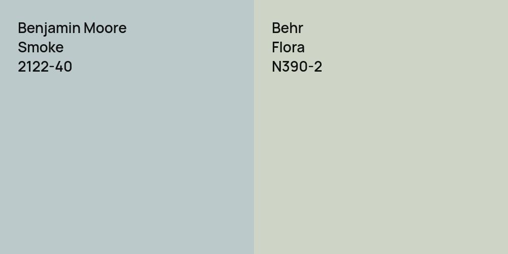 Benjamin Moore Smoke vs. Behr Flora