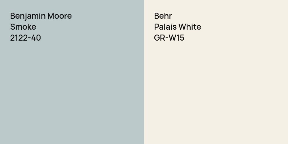 Benjamin Moore Smoke vs. Behr Palais White