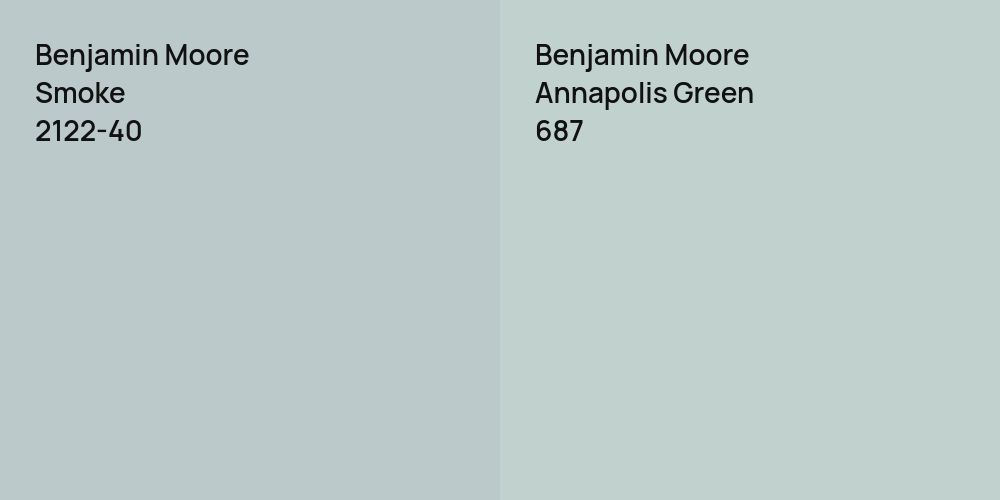 Benjamin Moore Smoke vs. Benjamin Moore Annapolis Green