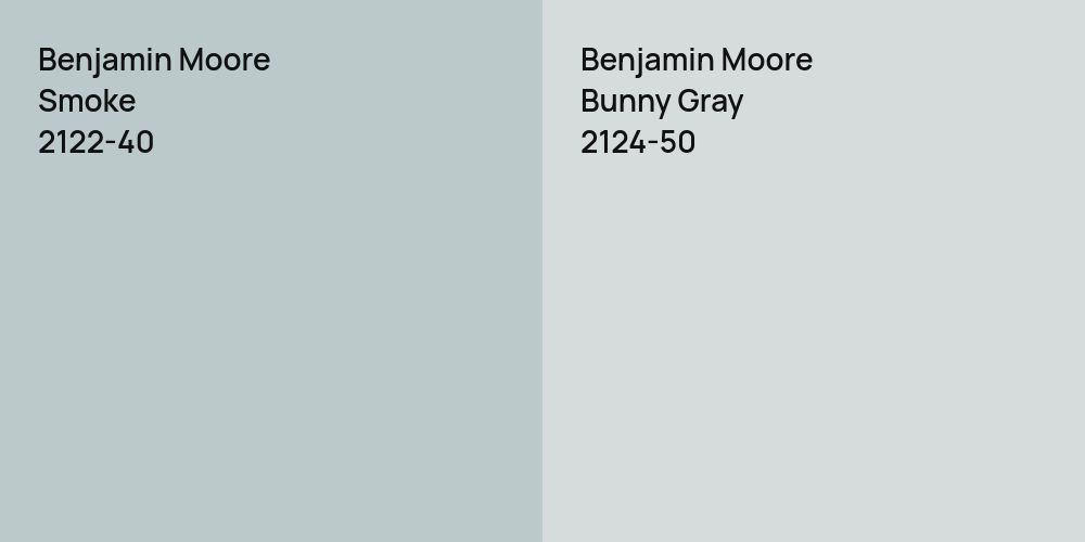 Benjamin Moore Smoke vs. Benjamin Moore Bunny Gray