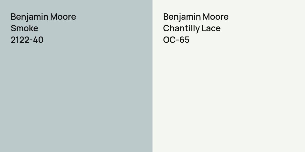 Benjamin Moore Smoke vs. Benjamin Moore Chantilly Lace