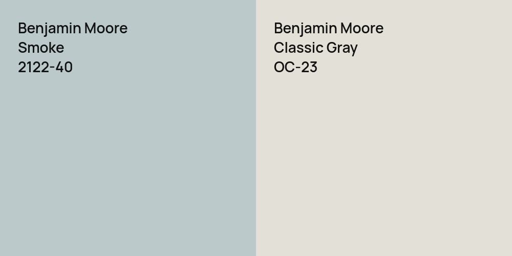 Benjamin Moore Smoke vs. Benjamin Moore Classic Gray