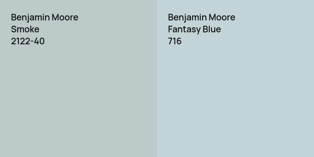 Benjamin Moore Smoke vs. Benjamin Moore Fantasy Blue