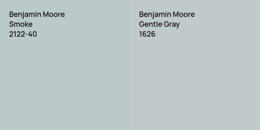 Benjamin Moore Smoke vs. Benjamin Moore Gentle Gray