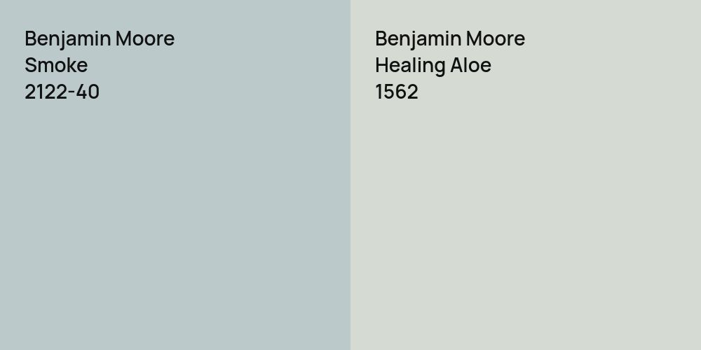 Benjamin Moore Smoke vs. Benjamin Moore Healing Aloe