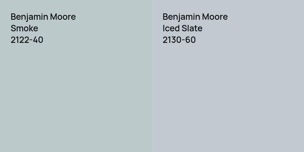 Benjamin Moore Smoke vs. Benjamin Moore Iced Slate