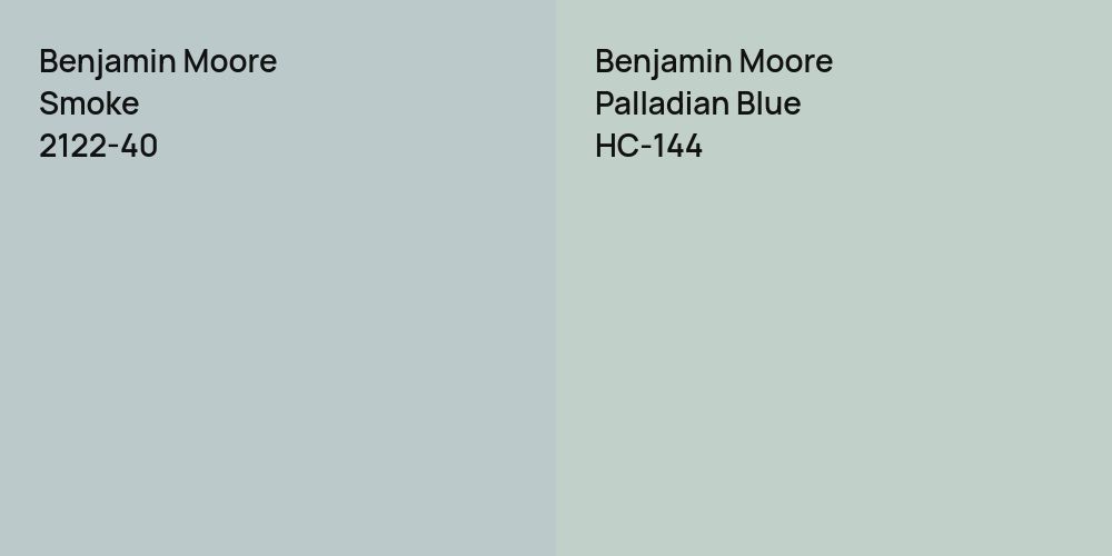 Benjamin Moore Smoke vs. Benjamin Moore Palladian Blue