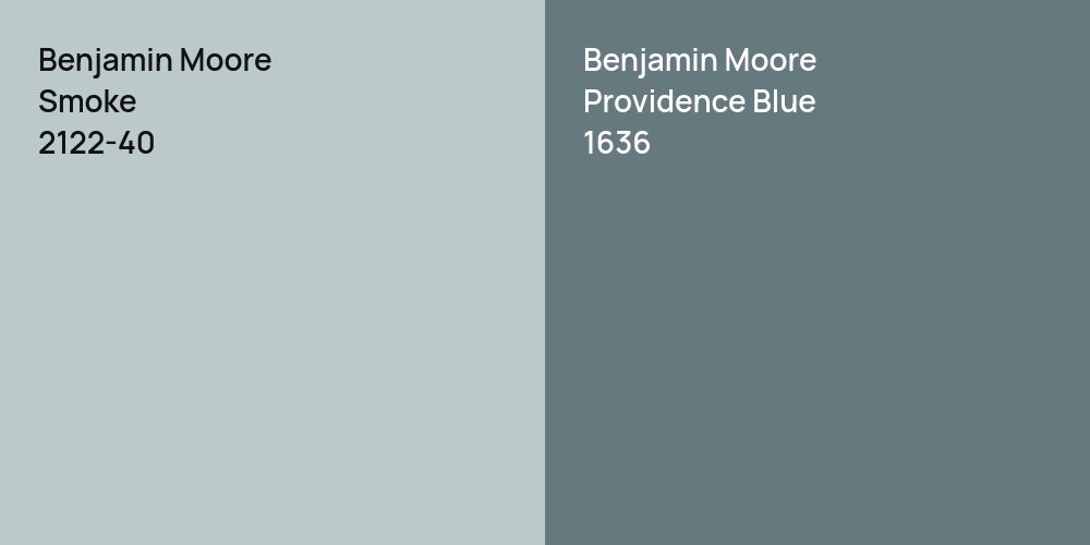 Benjamin Moore Smoke vs. Benjamin Moore Providence Blue