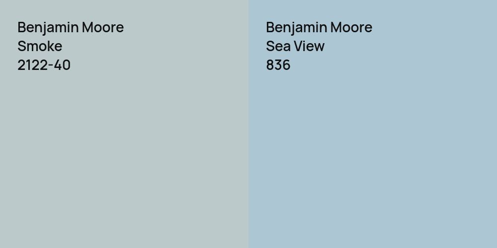 Benjamin Moore Smoke vs. Benjamin Moore Sea View