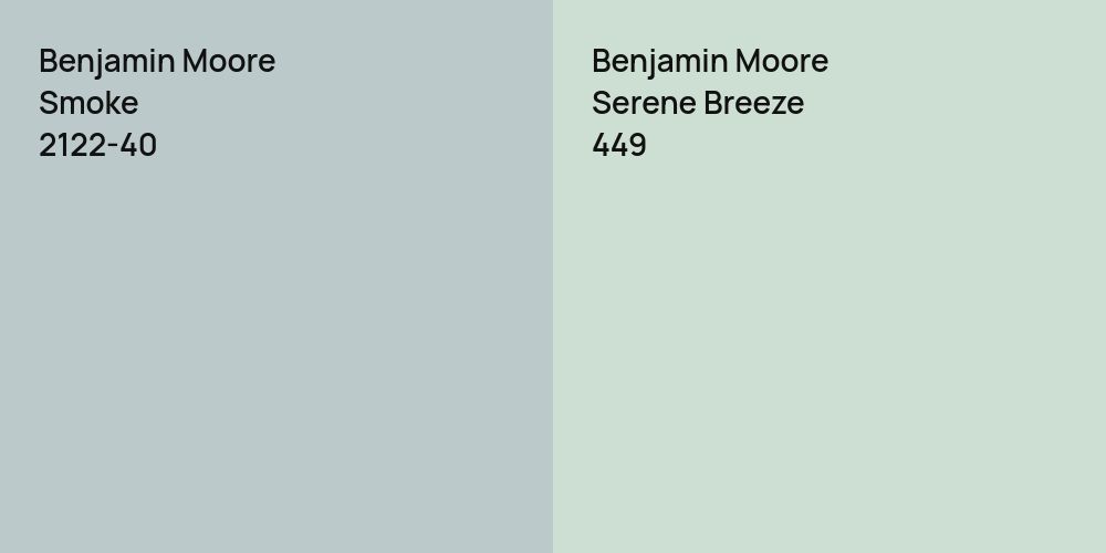 Benjamin Moore Smoke vs. Benjamin Moore Serene Breeze