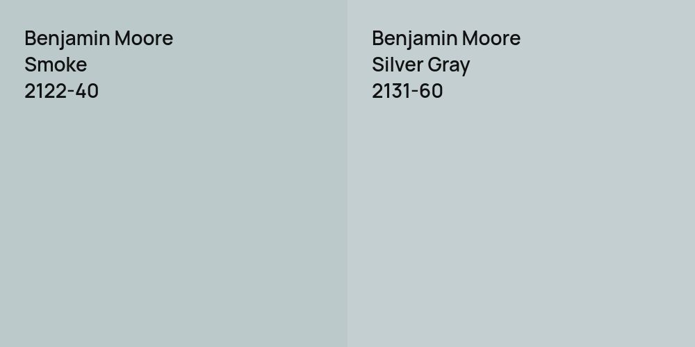 Benjamin Moore Smoke vs. Benjamin Moore Silver Gray