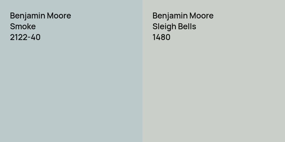 Benjamin Moore Smoke vs. Benjamin Moore Sleigh Bells