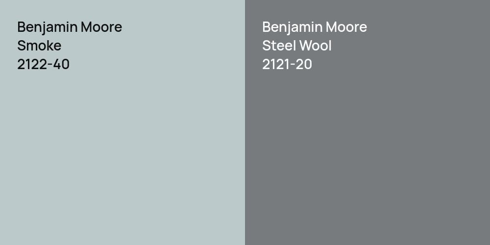 Benjamin Moore Smoke vs. Benjamin Moore Steel Wool