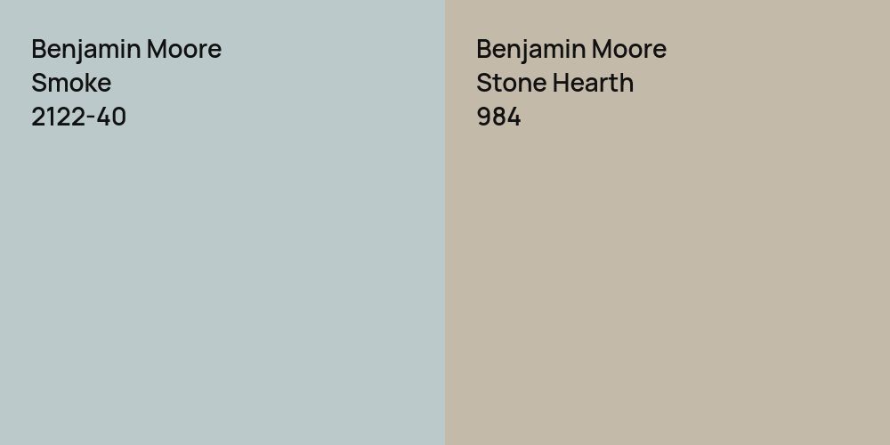 Benjamin Moore Smoke vs. Benjamin Moore Stone Hearth