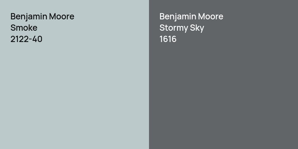 Benjamin Moore Smoke vs. Benjamin Moore Stormy Sky