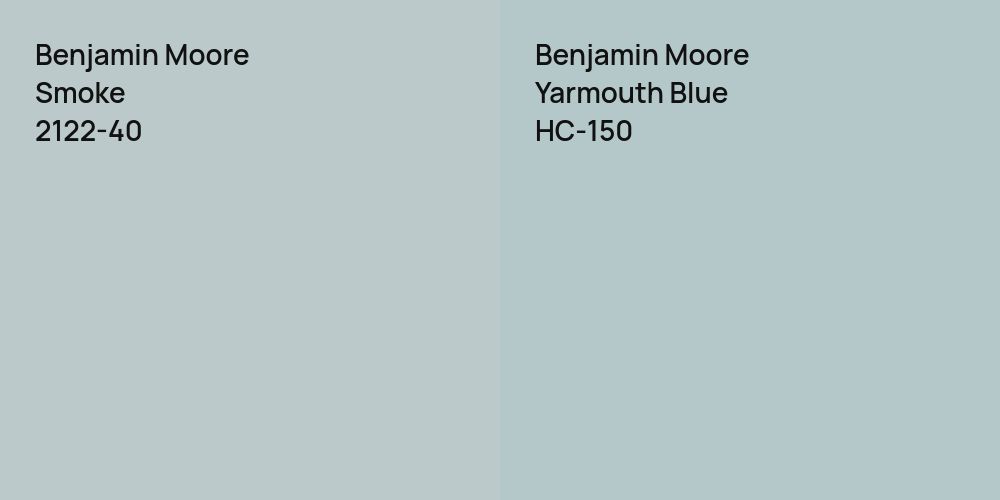 Benjamin Moore Smoke vs. Benjamin Moore Yarmouth Blue