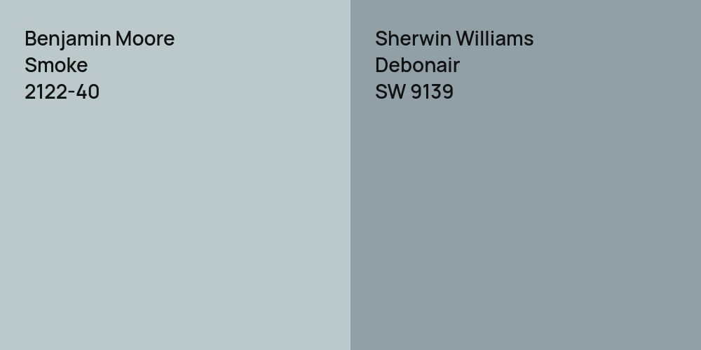 Benjamin Moore Smoke vs. Sherwin Williams Debonair