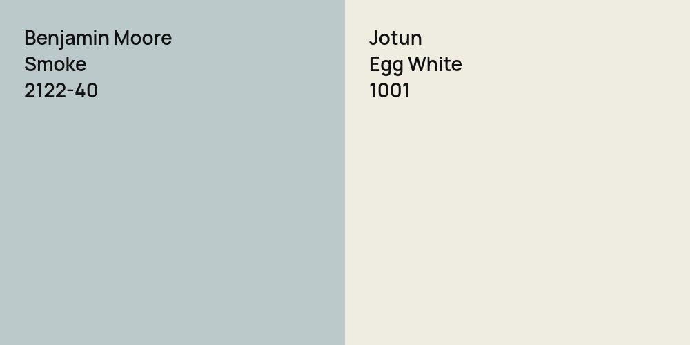 Benjamin Moore Smoke vs. Jotun Egg White