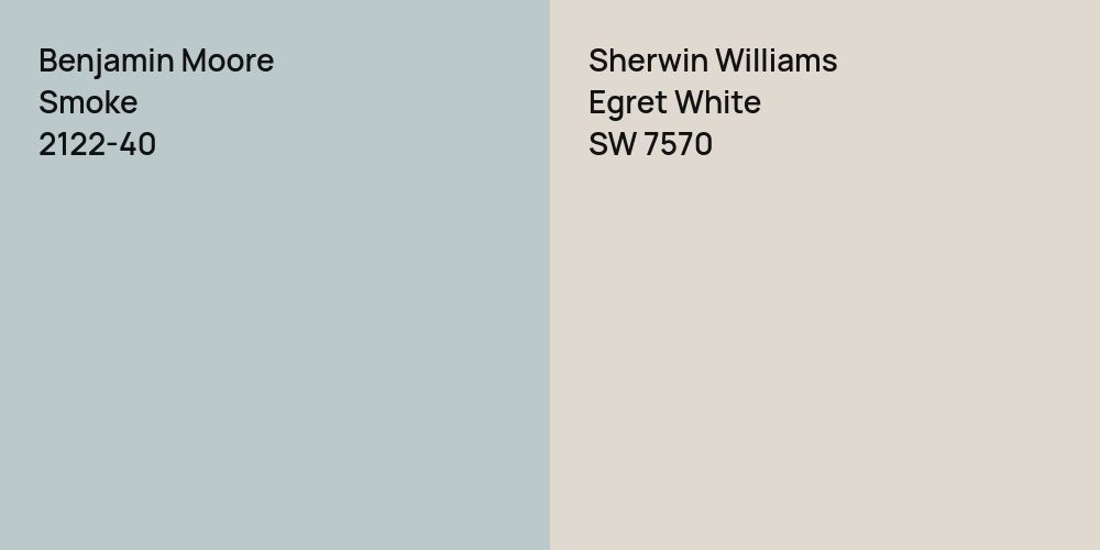 Benjamin Moore Smoke vs. Sherwin Williams Egret White