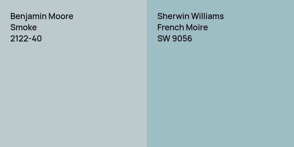 Benjamin Moore Smoke vs. Sherwin Williams French Moire