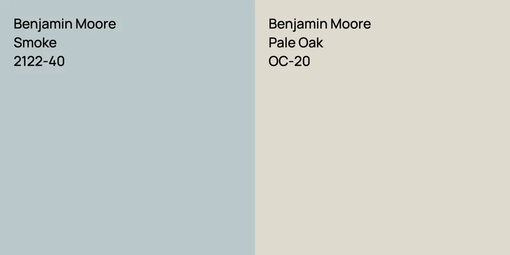 Benjamin Moore Smoke vs. Benjamin Moore Pale Oak