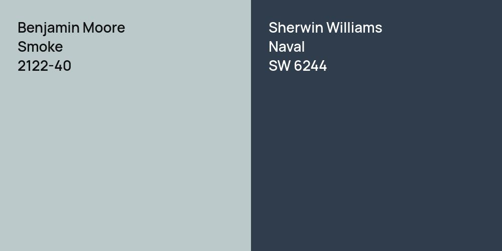 Benjamin Moore Smoke vs. Sherwin Williams Naval