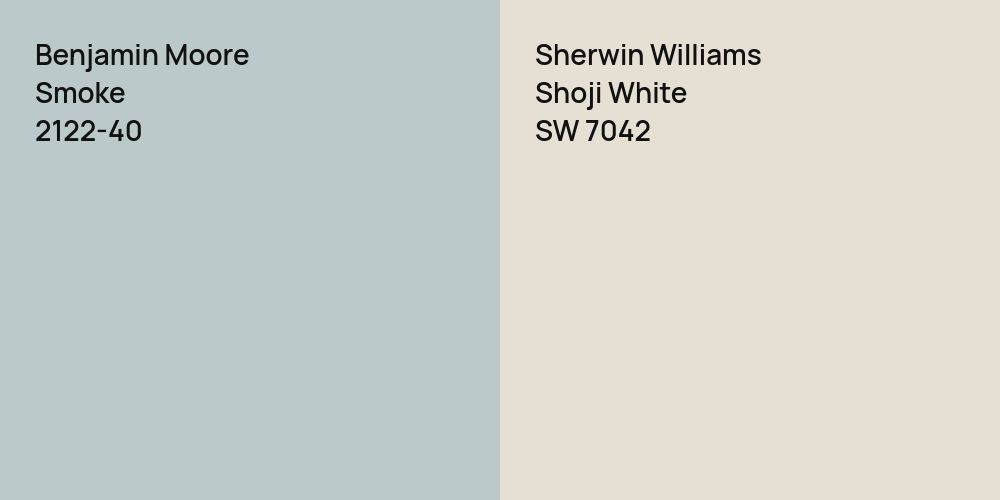 Benjamin Moore Smoke vs. Sherwin Williams Shoji White