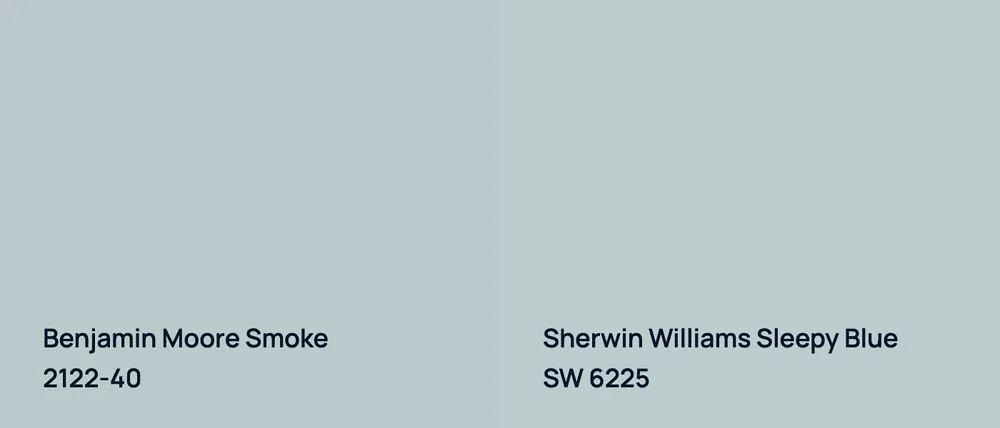 Benjamin Moore Smoke 2122-40 vs Sherwin Williams Sleepy Blue SW 6225